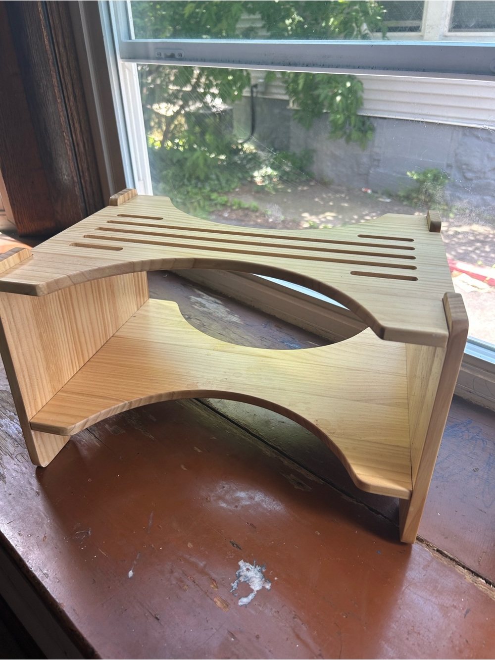 Wooden Bamboo Two-Tier Shelf Organizer - Natural